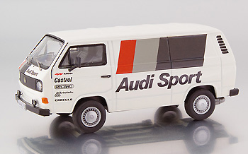 VW T3 Transporter Kastenwagen, cremeweiß, Audi Sport / kleber / Castrol / RECARO / KKK Tturbolader /