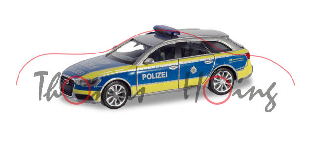 Audi A6 Avant (Baureihe C7, Typ 4G, Modell 2011-2014) Polizei Baden-Württemberg, Herpa, 1:87, mb