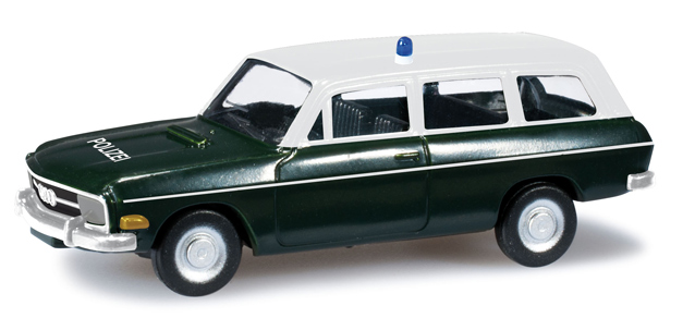 Audi 60 Variant (Typ F103) Polizei Ingolstadt, Modell 1968-1972, Baujahr 1970, minzgrün/reinweiß, He