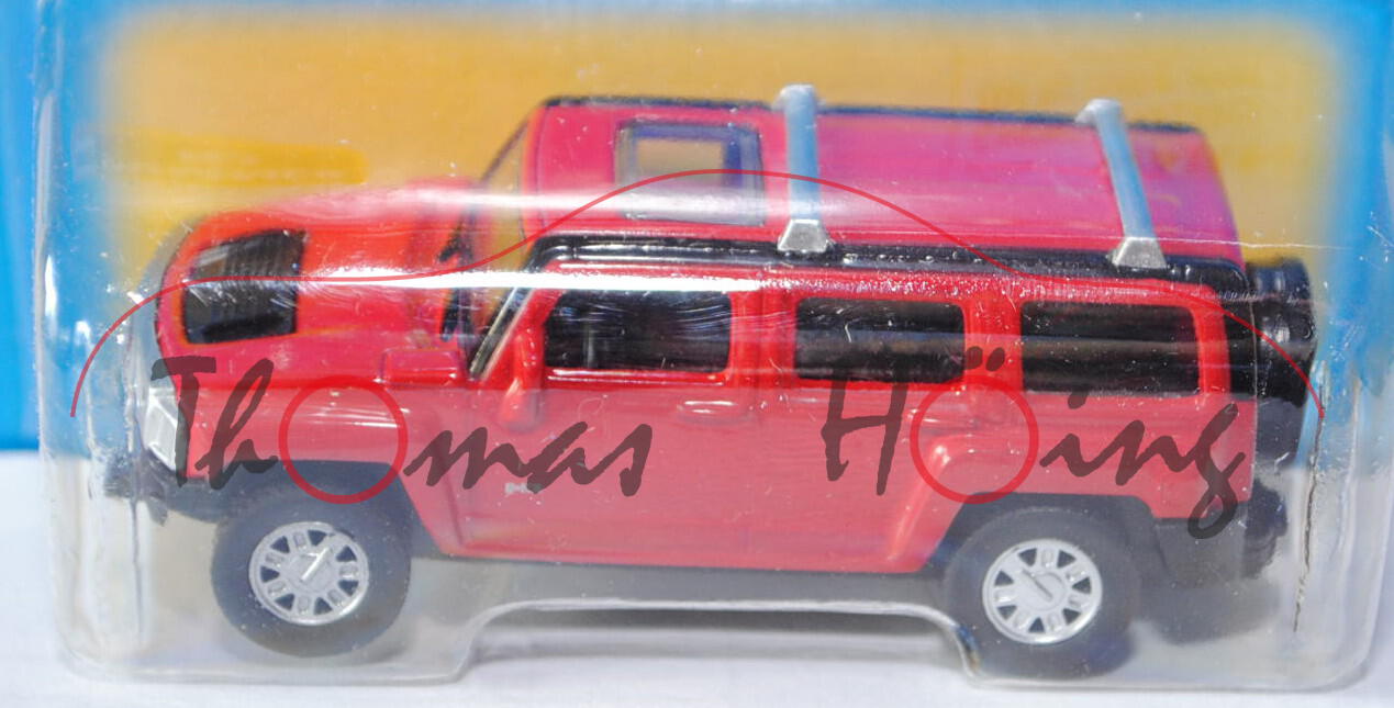 Hummer H3, karminrot, innen schwarz, Free Wheel, Unifortune RMZ City, 1:65 (3 inches Scale Model), m