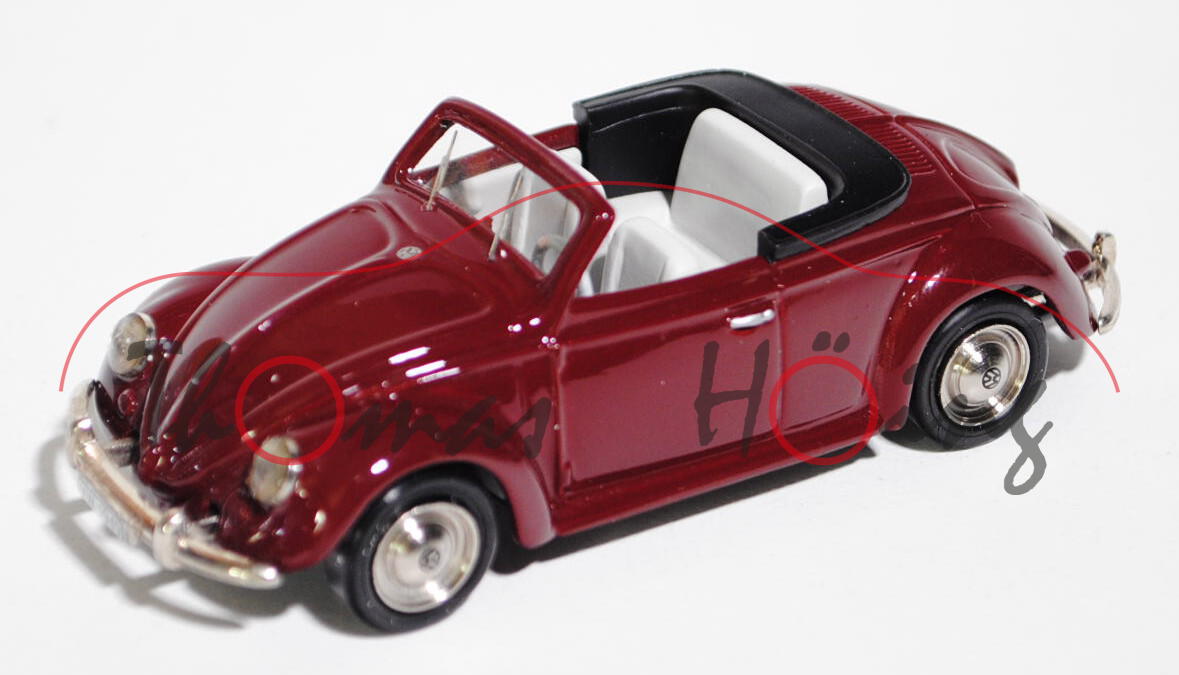 VW-Hebmüller-Cabriolet offen (Typ 14), Modell 1949-1952, Baujahr 1949, weinrot, innen lichtgrau, Ver