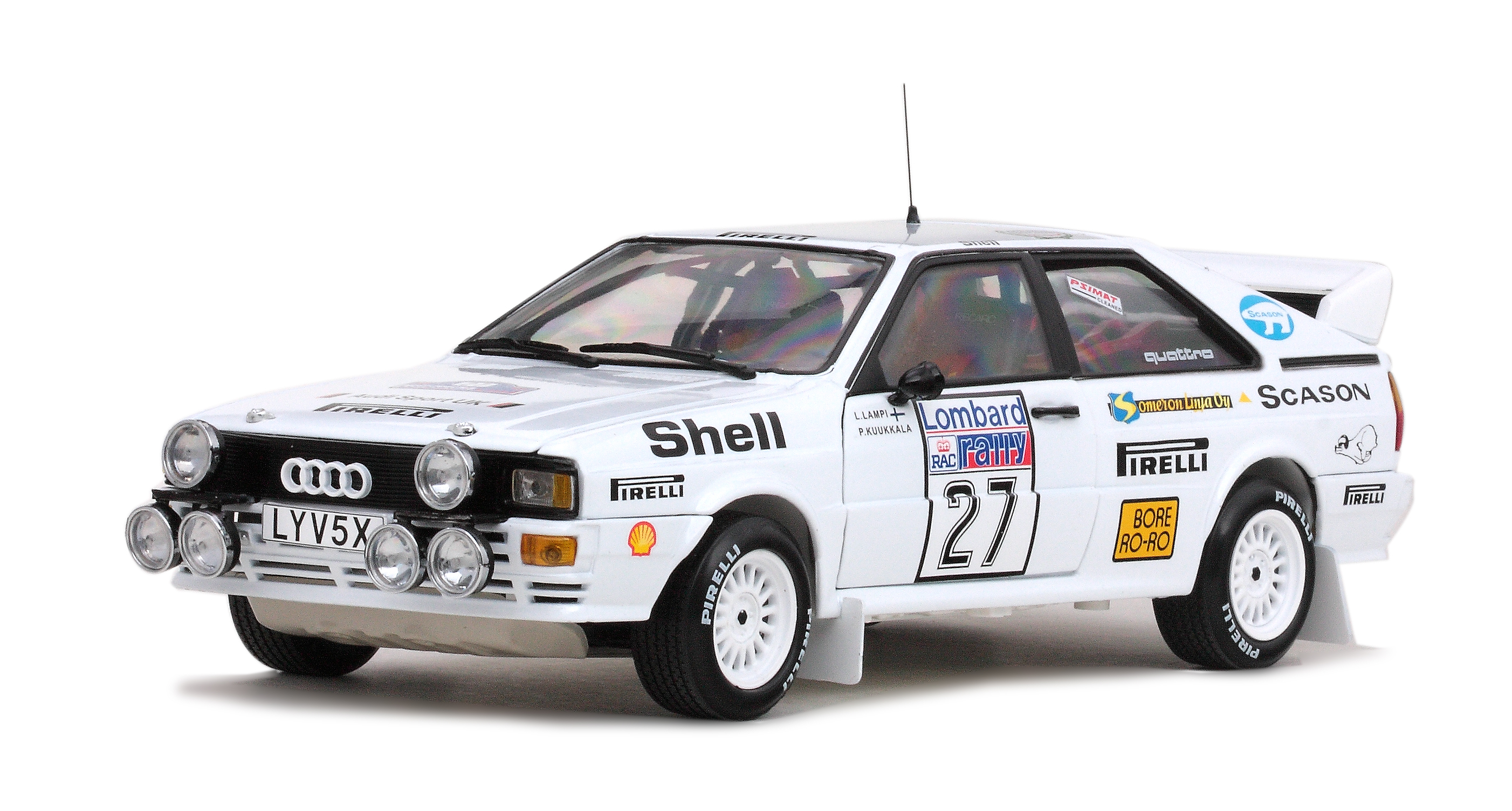 Audi Quattro (B2, Typ 85Q) Gruppe 4, Modell 1980-1991, reinweiß, Lombard RAC Rallye 1982 (Ausfall), 