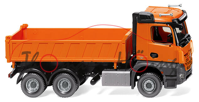 Mercedes-Benz Arocs (Mod. 13-) Dreiseitenkipper (Hersteller: MEILLER), orange/schwarz, Wiking, 1:87