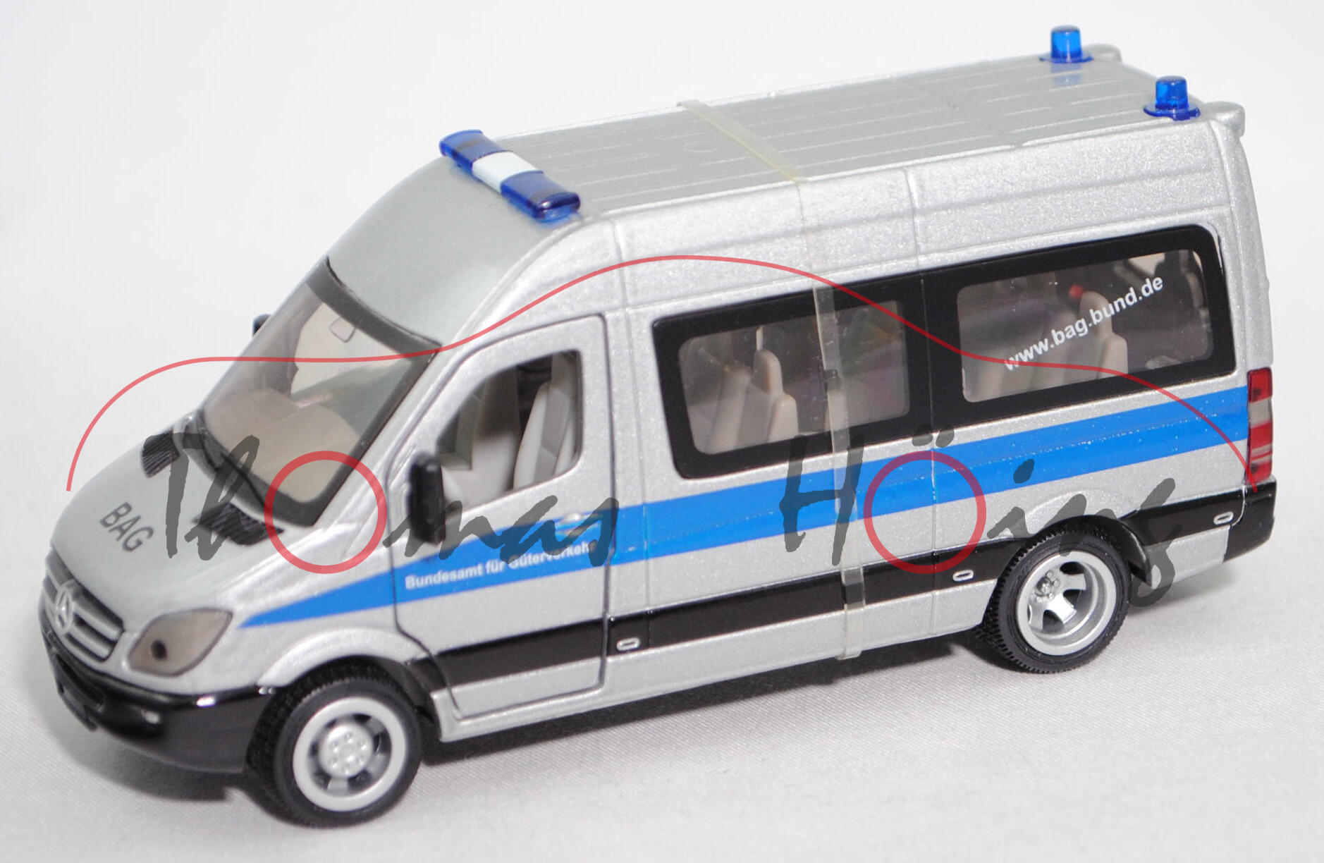 00000 Mercedes-Benz Sprinter II (Modell 2006-2009) Mannschaftswagen, silber, BAG, SIKU, 1:50