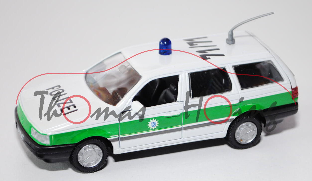 VW Passat CL Variant Polizei (B3, Typ 35i), Modell 1988-1993, reinweiß/gelbgrün, POLIZEI / 71/71, Tü