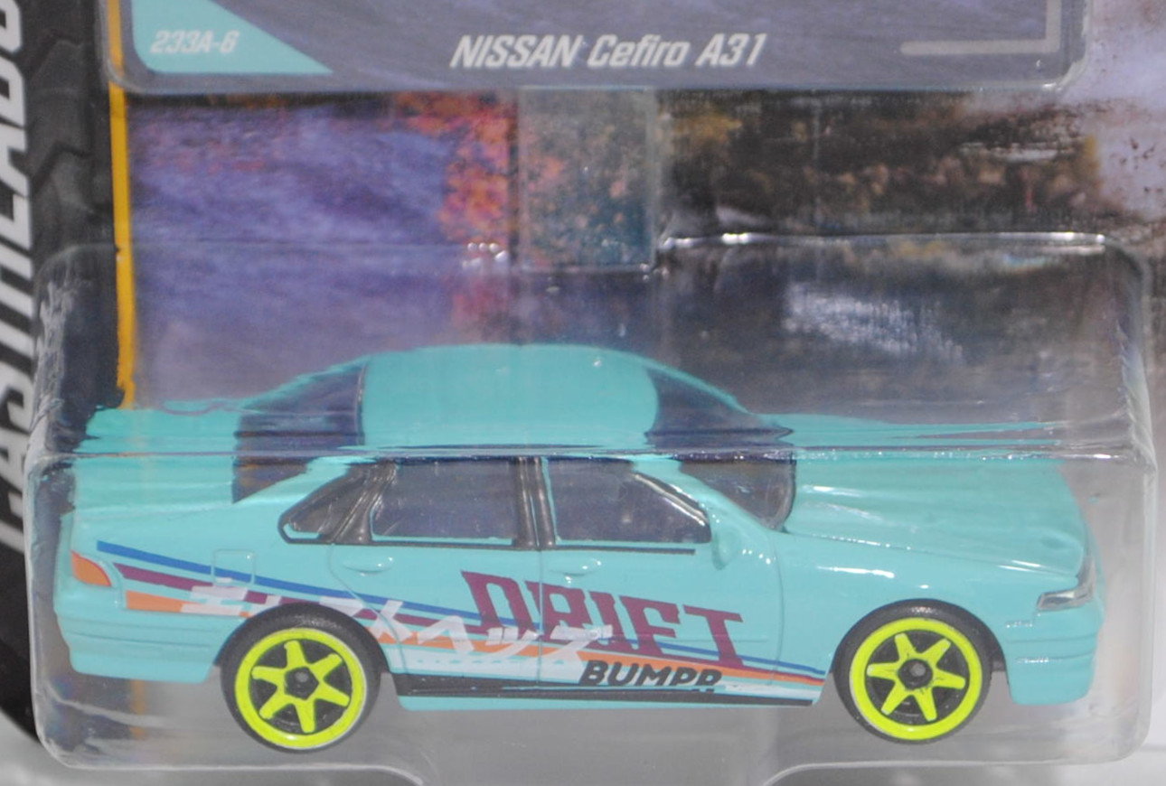 NISSAN Cefiro 2.5 A31 (ECA31, Modell 1988-1994), hell-lichtgrün, Nr. 233A-6, majorette, 1:58, Blister