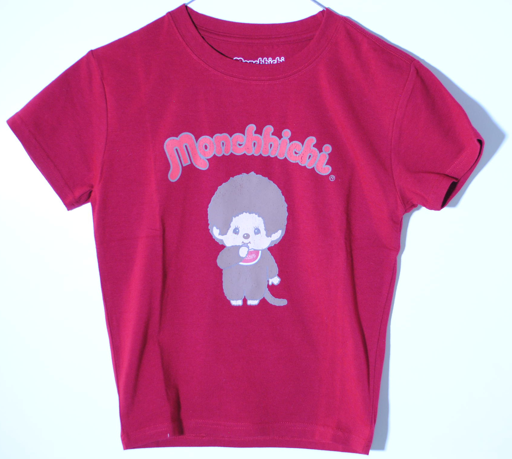 Monchhichi Fashon - T-Shirt red (Monchhichi Fashon T-Shirt rot), Monchhichi®, Größe / Size S, 95% Cotton (Baumwolle) / 5% Spandex (Elasthan), Sekiguchi