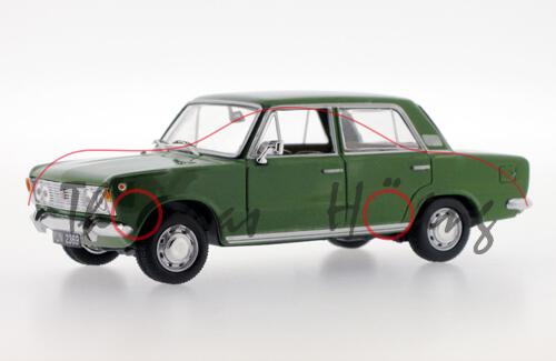 Polski Fiat 125P, Baujahr 1969, Modell 1967-1982, laubgrün, IST Models, 1:43, PC-Box