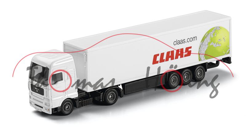 MAN TGA Koffer-Sattelzug, reinweiß/schwarz, claas.com / CLAAS, 1:87, L17K Werbeschachtel