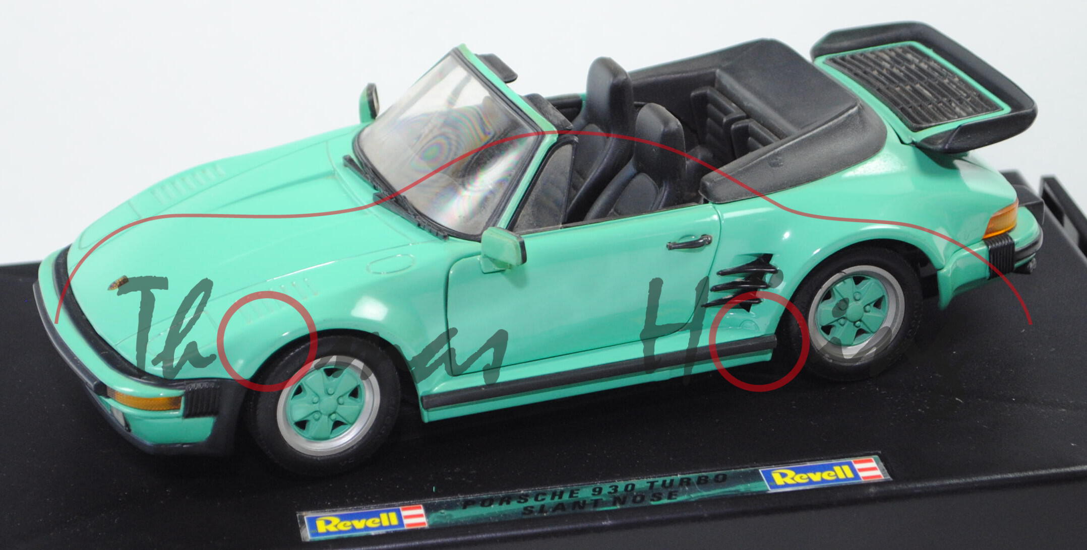 Porsche 911 Turbo Cabrio Flachbau (Flatnose / Slantnose, Mod. 87-89), türkisgrün, Revell, 1:18, mb