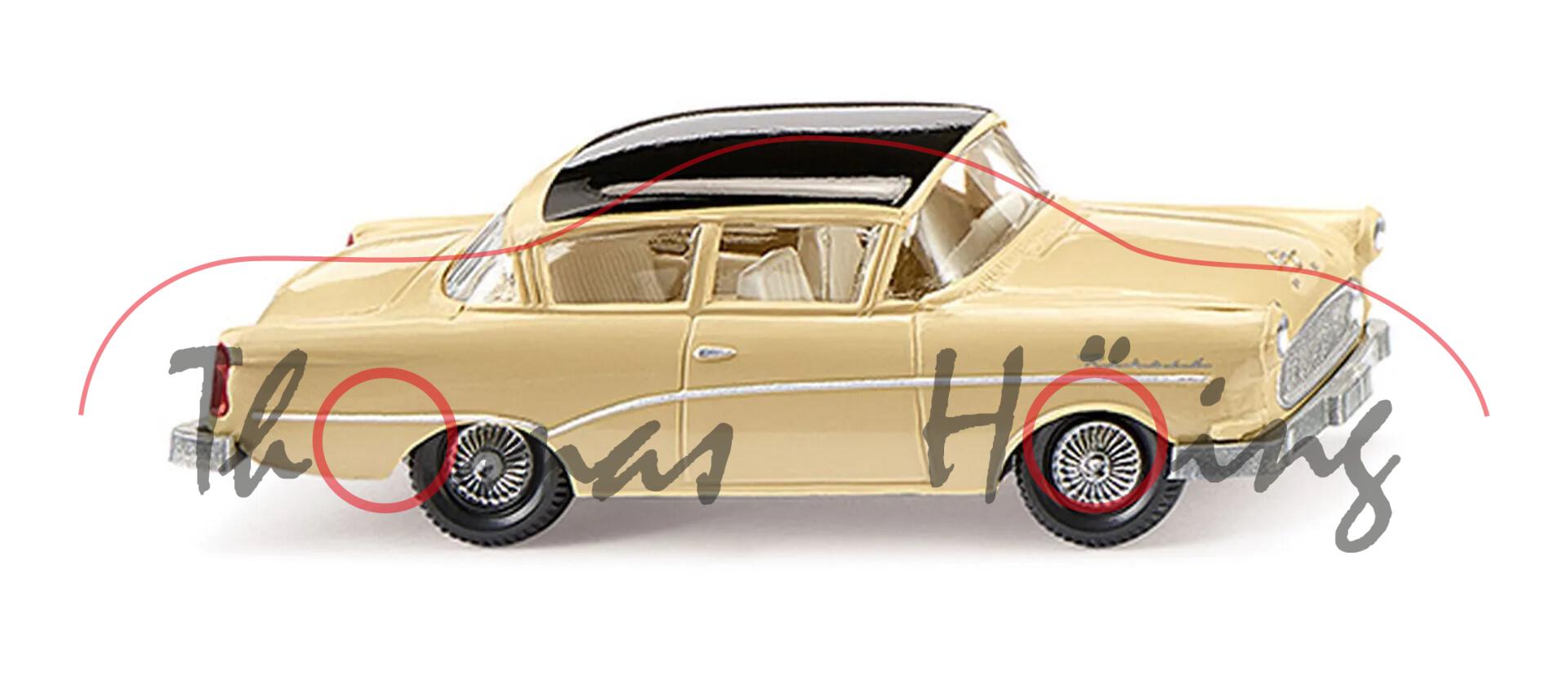 Opel Rekord 1500 / 1700 (Typ Rekord P1, Modell 57-60), grünbeige, Dach schwarz, Wiking, 1:87, mb