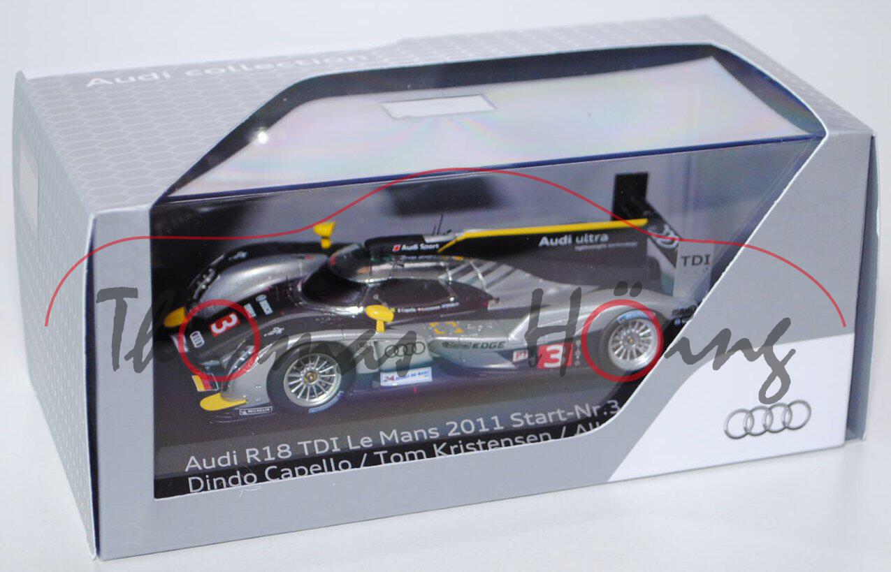 Audi R18 TDI, Le Mans 2011, schwarz/silber, Dindo Capello / Tom Kristensen / Allan McNish, Nr. 3, 1: