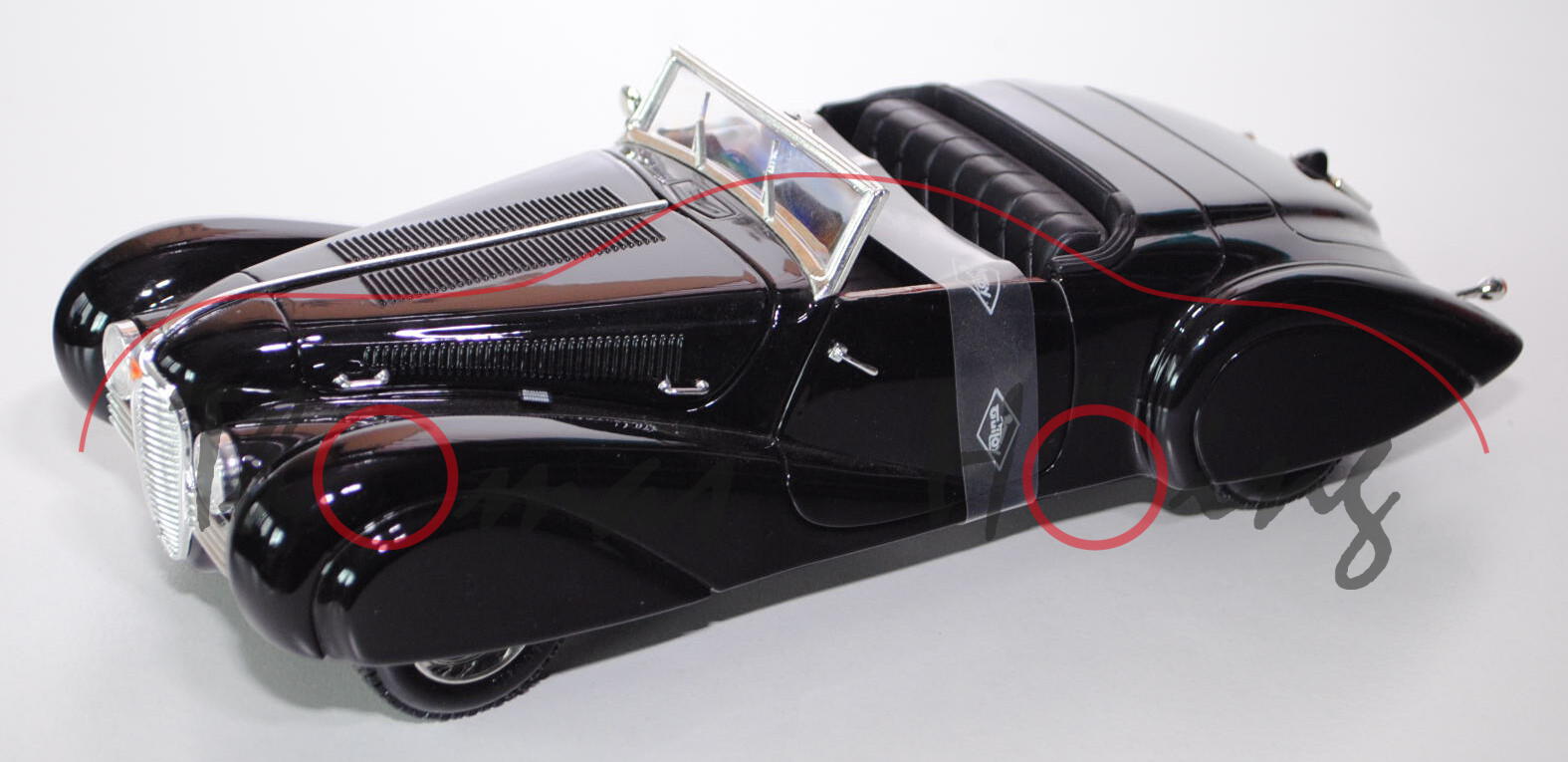 Delahaye Type 165 Cabriolet, Modell 1937-1939, schwarz, Guiloy TOP LINE, 1:18, mb