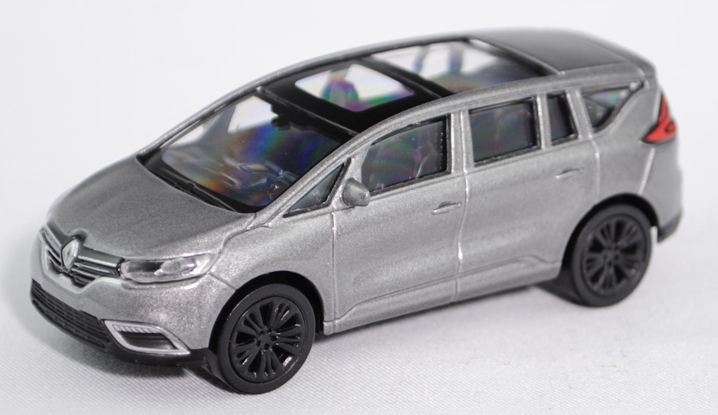 Renault Espace (Typ Espace V, Modell 2015-), graualuminiummetallic, Felgen schwarz, ca. 1:64, Norev