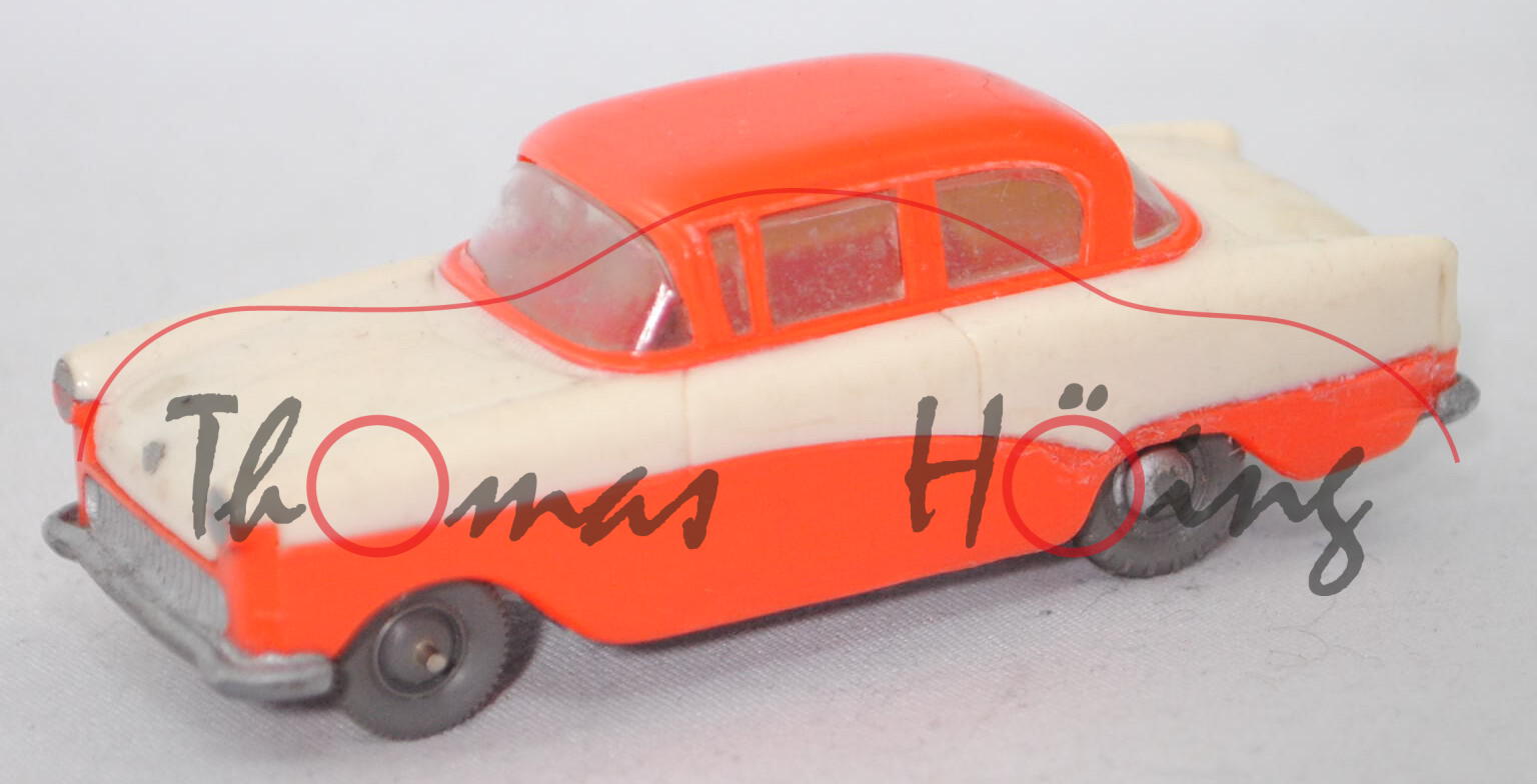 00001 Opel Rekord 1500 (Mod. 1957-1959), d.-leuchtorange / hellelfenbein, Vorderachse nicht Original