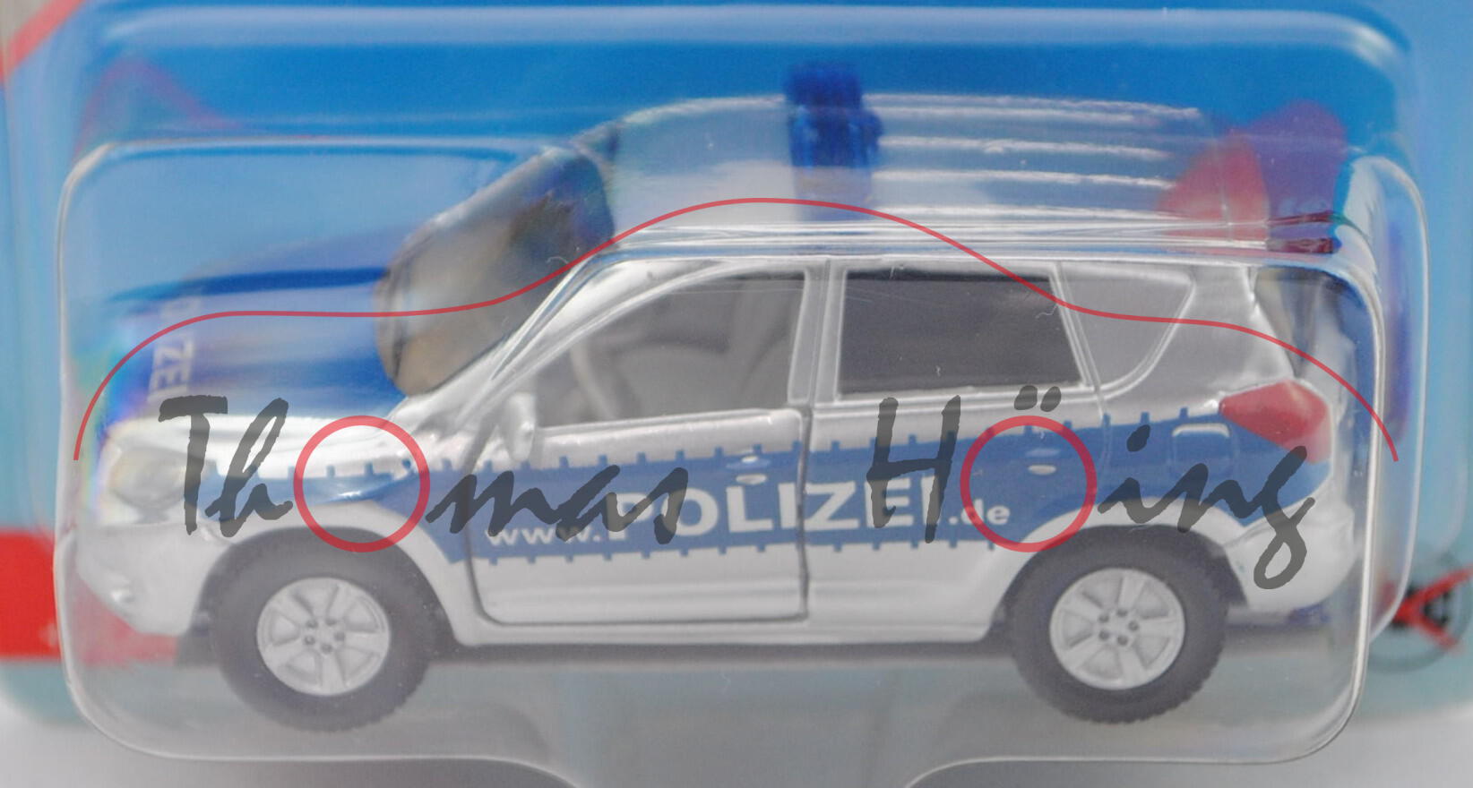 00001 Toyota RAV4 (Typ CA30W, Mod. 06-09) Polizei-Geländewagen, weißalu/blau, www.POLIZEI.de, P29d