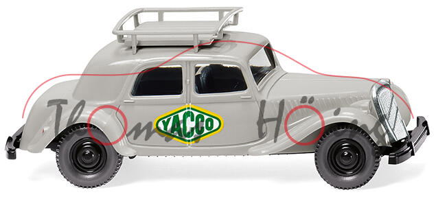 Citroen Traction Avant 15-Six (15/6) (Modell 1939-1947), dunkel-achatgrau, YACCO, Wiking, 1:87, mb