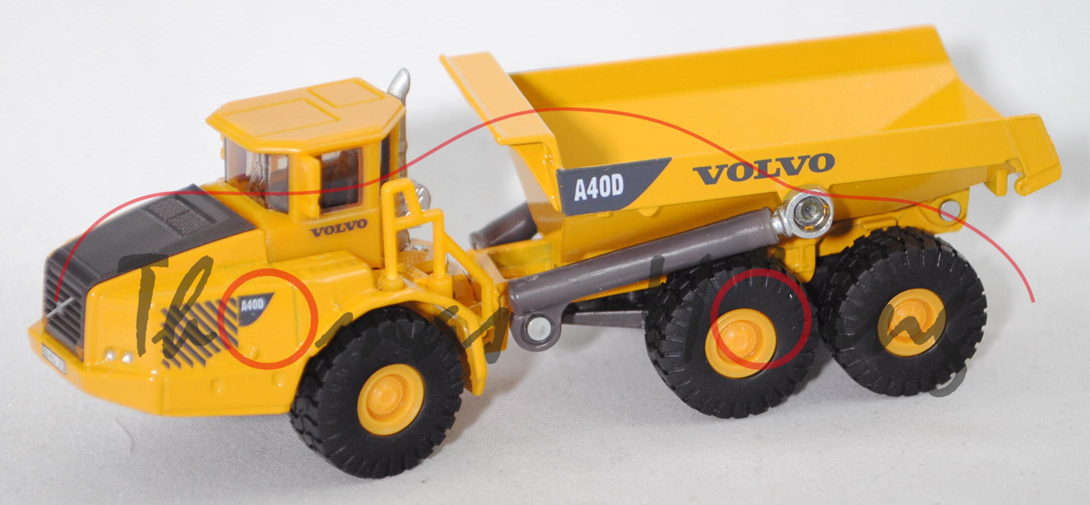 00001 Knickgelenkter Volvo-Dumper A40D 6x6 (Modell 2000-2007), goldgelb/hell-graubraun, L17mpK