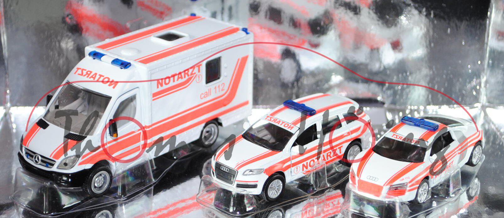 Notarzt-Set bestehend aus Mercedes Sprinter Rettungswagen (vgl. 2108) + 1429 Audi Q7 4.2 FSI quattro