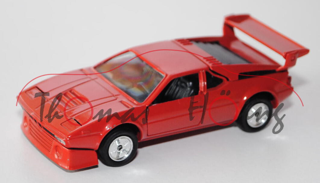 BMW M1 Rennausführung (Typ E26), Modell 1978-1981, feuerrot, Frontscheinwerfer + Türen + Motorhaube