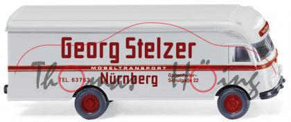 Ackermann Möbelwagen, Modell 50er Jahre, lichtgrau/schwarz, Georg Stelzer / MÖBELTRANSPORT / Nürnber