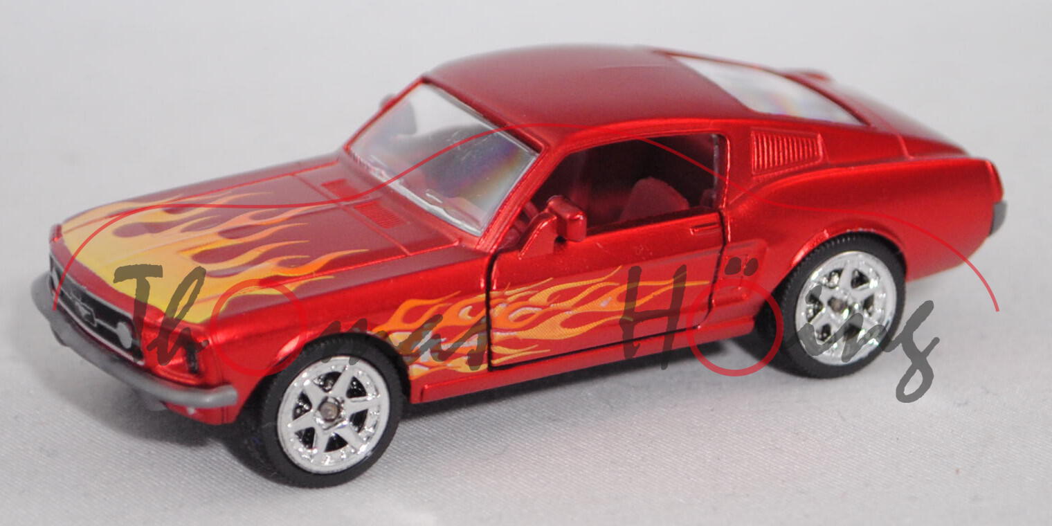 Ford Shelby Mustang I Fastback (2. Gen., Mod. 1967-1968) (290A-1), rotmetallic, majorette, 1:62, mb