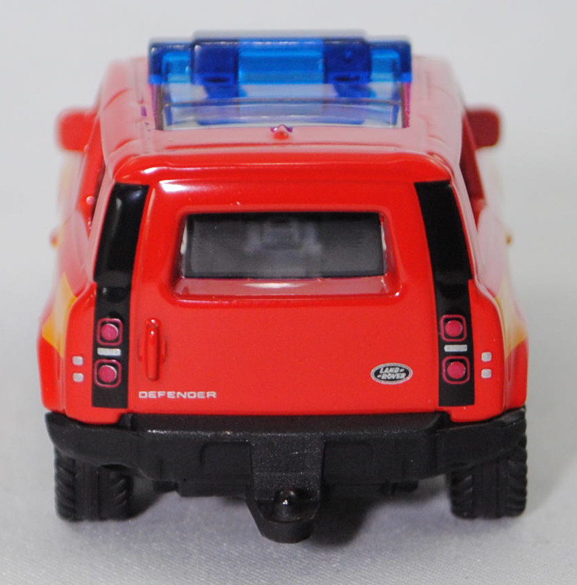 00000 Land Rover Defender 90 S P400 AWD (Typ L663, Vorfacelift, Modell 2020-2025) Feuerwehr, verkehrsrot, FIRE, B47 silbergrau, SIKU SUPER, 1:59, P29f