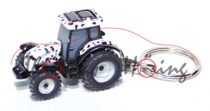 Valtra Typ C Schlüsselanhänger, cremeweiß/schwarz, Kuh Design, Universal Hobbies