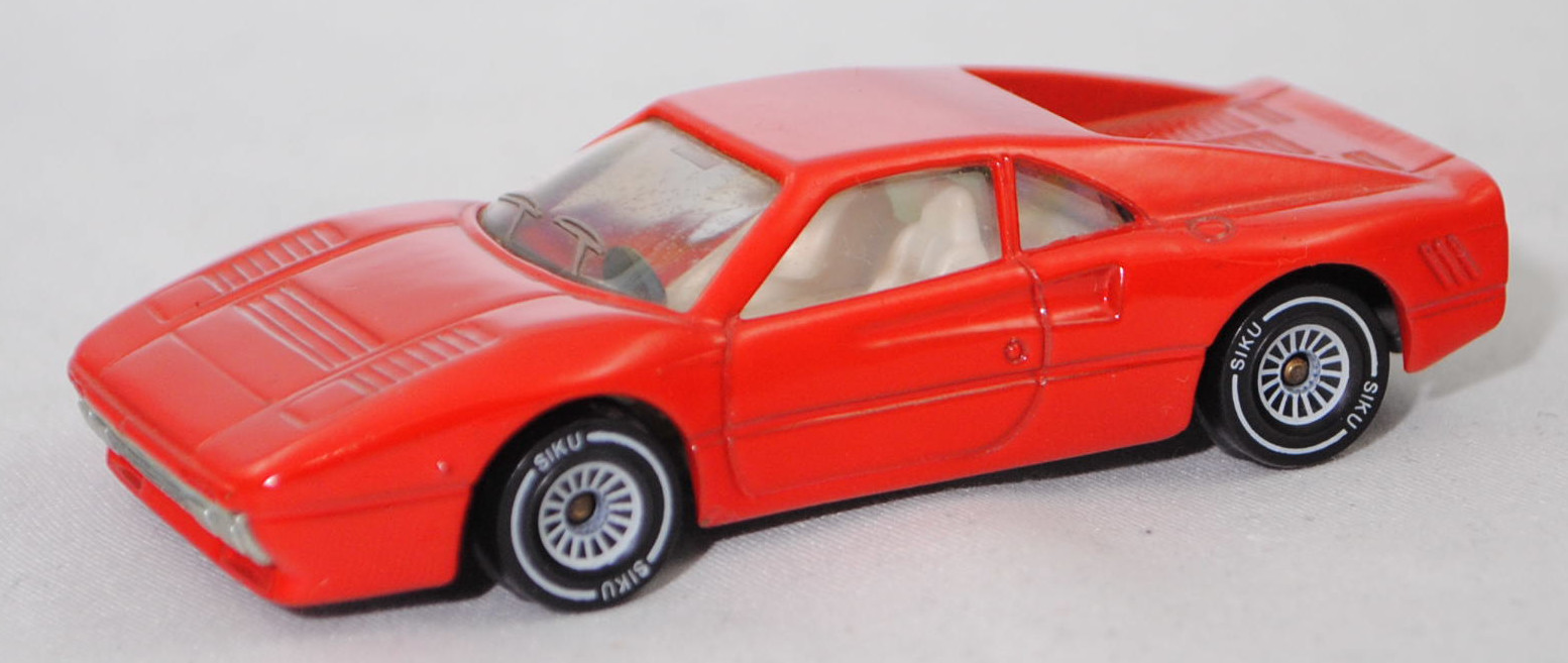 00003 Ferrari GTO (1. Generation, auch Ferrari 288 GTO genannt, F114, Modell 1984-1986), verkehrsrot, innen reinweiß, W-Germ, mit CE-Zeichen, Verglasung klar, SIKU SUPER, 1:55, m-