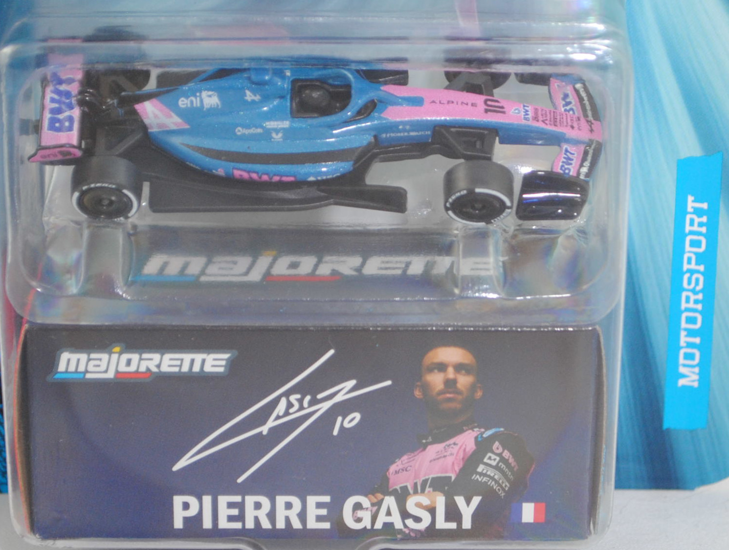 Alpine A525 R08 (5. Generation, Modell 2025) (Nr. 282E), Fahrer: Pierre Gasly (8. Saisonrennen als GP von Monaco 2025), Startnummer 10, BWT Alpine F1 Team, majorette, 1:69, Blister