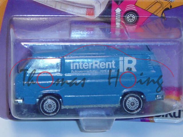 00007 VW Transporter 2,0 Liter (Typ T3, Modell 1979-1982), himmelblau, innen gelb, Lenkrad integrier