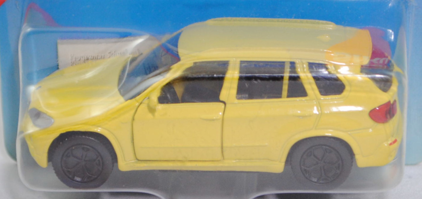 00004 BMW X5 3.0si / xDrive30i (E70, Vorfacelift, Modell 2006-2008 als X5 3.0si bzw. 2008-2010 als X5 xDrive30i), zinkgelb, ohne Bpr. Licensed by / BMW, SIKU SUPER, 1:58, P29a
