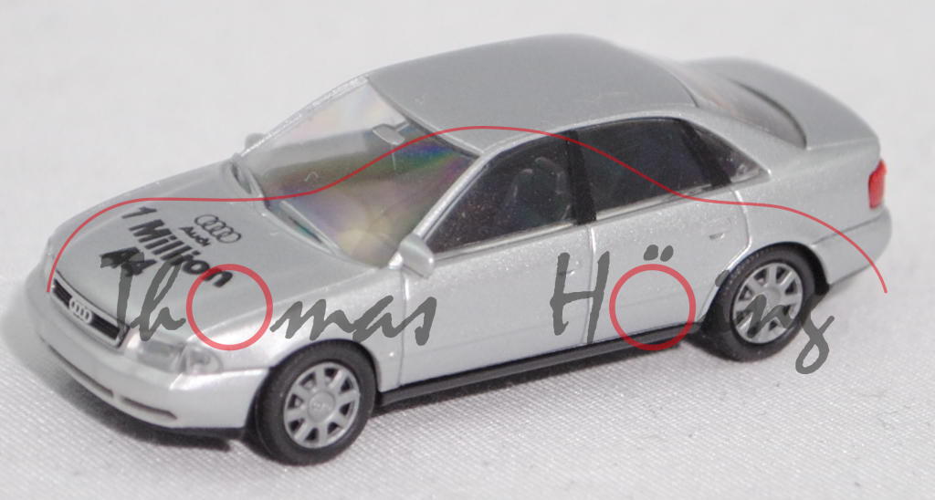 Audi A4 1.8 T quattro (B5, Typ 8D2, Mod. 1994-1999), silbermet. (vgl. lichtsilber), Rietze, 1:87, mb