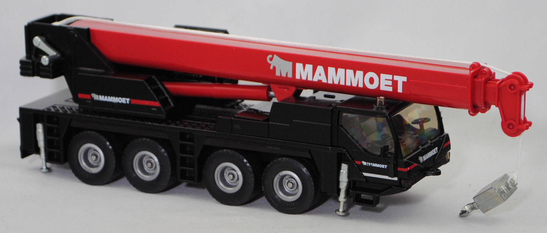 00000 Kranwagen Mobilkran LIEBHERR LTM 1060/2 8x6 (Modell 1999-2005), rot/grau, stilisiertes Mammut in grau und MAMMOET in reinweiß, SIKU SUPER 1:55, L17mpP