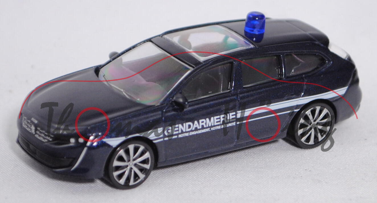 Peugeot 508 II sw (2. Gen., Mod. 2019-), met. dark blau, GENDARMERIE, Norev Multigam, ca. 1:64, mb