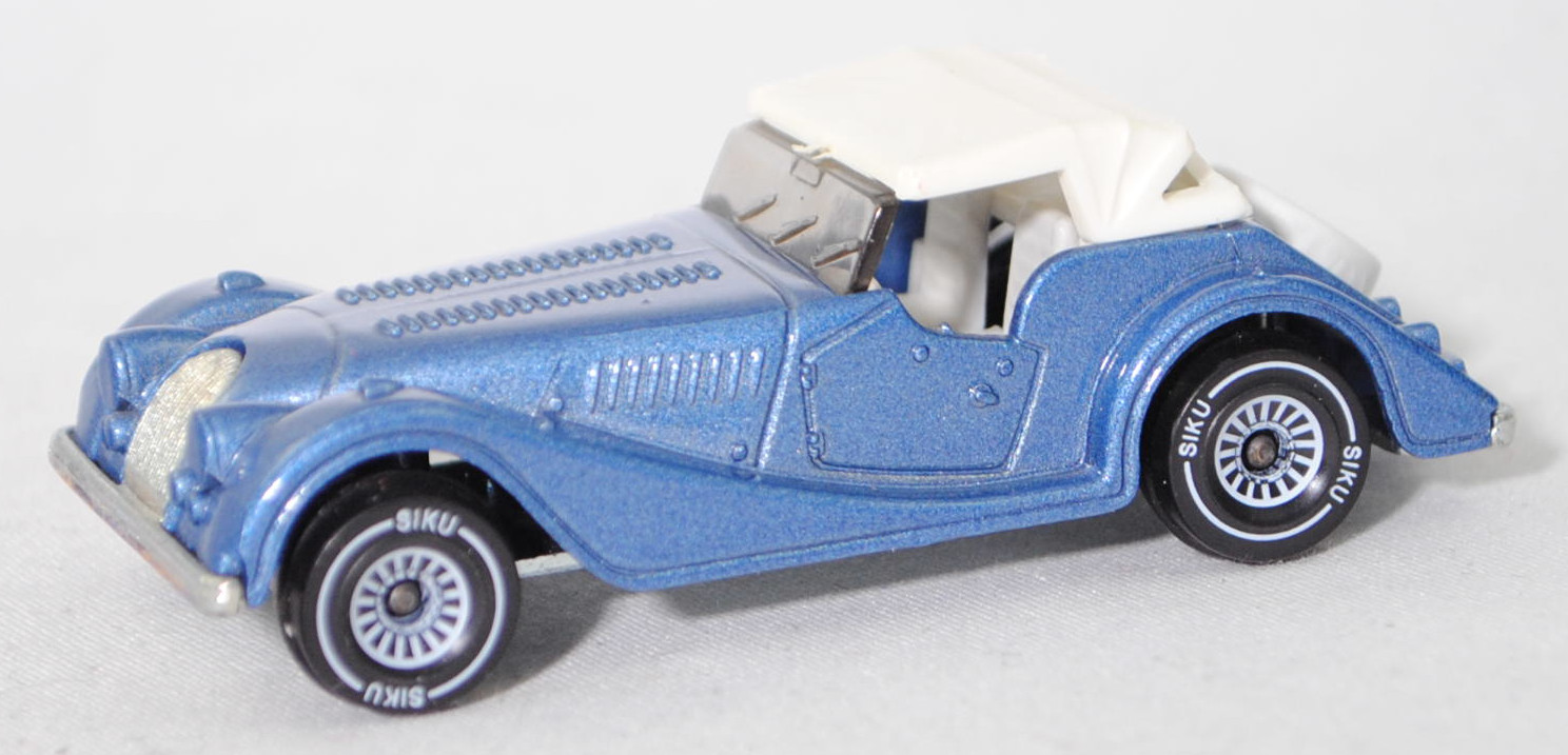 00000 Morgan Plus 8 3.5 V8 (1. Generation, Modell 1981-1987), hell-violettblaumetallic, innen reinweiß, W-Germ, ohne CE-Zeichen, B4, SIKU SUPER, 1:52, m
