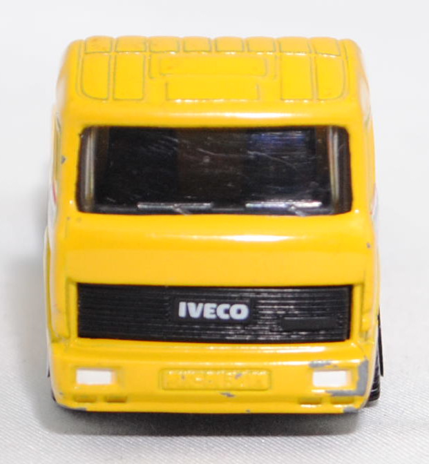 00001 Iveco TurboStar (Modell 1987-1990) Renntruck (Truck-Racing-Europameisterschaft 1989-1993, Klasse B), gelb, arexons / HEUER / Firestone / BOSCH, C1 reinweiß, SIKU, 1:86, m-