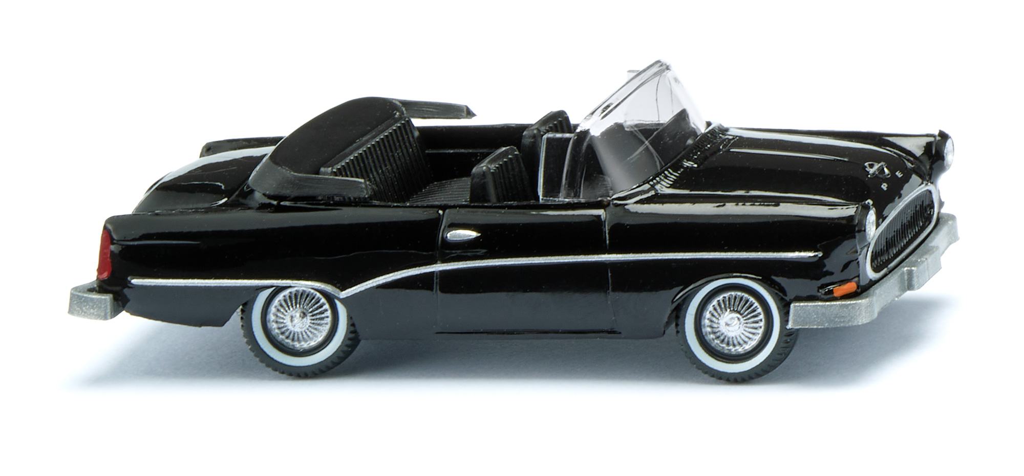 Opel Rekord 1500 / 1700 Sport-Cabriolet (2. Generation, Typ Rekord P1, Modell 1959-1960), Karosserie schwarz (RPO-Farbcode 80L, Opel-Farbcode F), Wiking, 1:87, mb