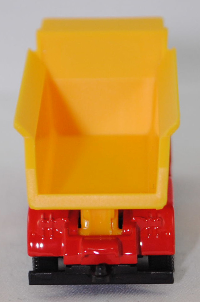 00001 Scania R380 (Baureihe R, Typ CR16, Day cab, Modell 2007-2009) LKW mit Kippmulde, verkehrsrot/verkehrsgelb, U-Bügels links, C36, SIKU SUPER, 1:89, P29f