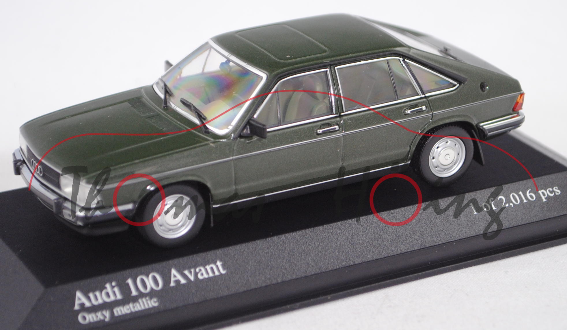 Audi 100 Avant GL 5D (C2, Typ 43, Facelift 1979, Mod. 1979-1982), onyxmetallic, Minichamps, 1:43, mb