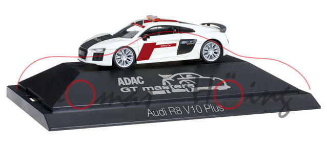 Audi R8 V10 plus (Typ 4S, 2. Generation, Modell 2015-) Safety Car, ibisweiß, ADAC GT masters, Herpa,