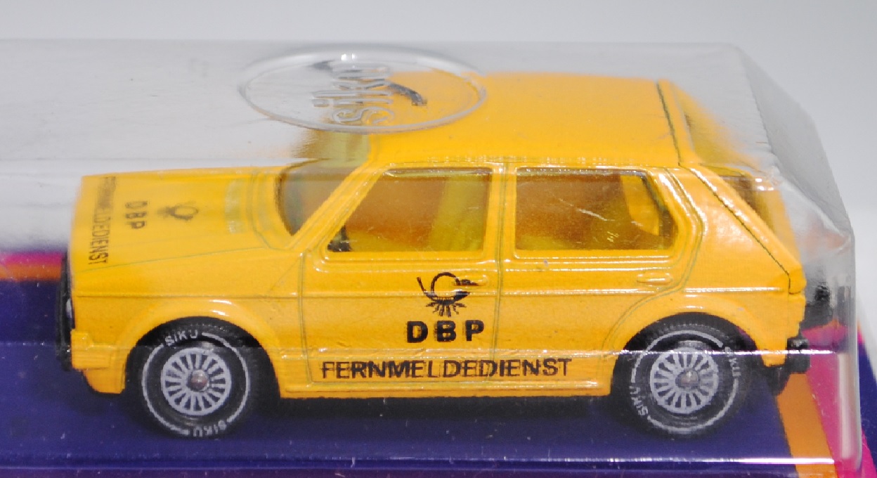 VW Golf I (Typ 17, Modell 1978-1980) DBP-Fernmeldedienst, kadmiumgelb, innen zinkgelb, Lenkrad schwa