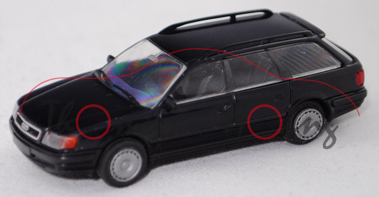 Audi 100 Avant 2.8 E (4. Generation, Baureihe C4, Modell 1991-1994), schwarzblau, Rietze, 1:87, mb