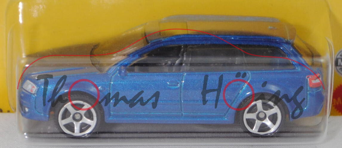 Audi RS6 Avant (Mod. 2002-2004), d.-signalblaumet., Nr. 11/12, Matchbox Serie GERMANY, 1:64, Blister