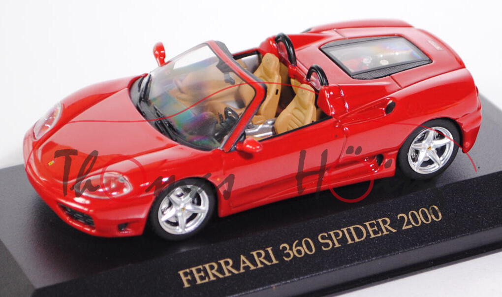 Ferrari 360 Spyder, Modell 2000-2005, dunkel-verkehrsrot, IXO MODELS®, 1:43, PC-Box