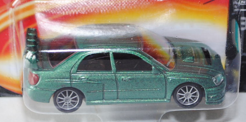 Subaru Impreza WRX STi (Nr. 3), Typ GD, Modell 2002-2005, verkehrsgrünmetallic, majorette, ca. 1:64,