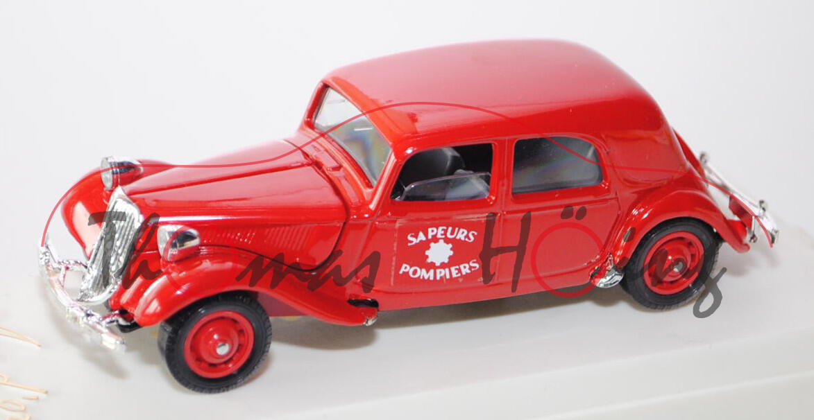 Citroen 15 CV Feuerwehr, Modell 1939, verkehrsrot, SAPEURS / POMPIERS, 2867 cc, Motor 15-6 G, 130 km