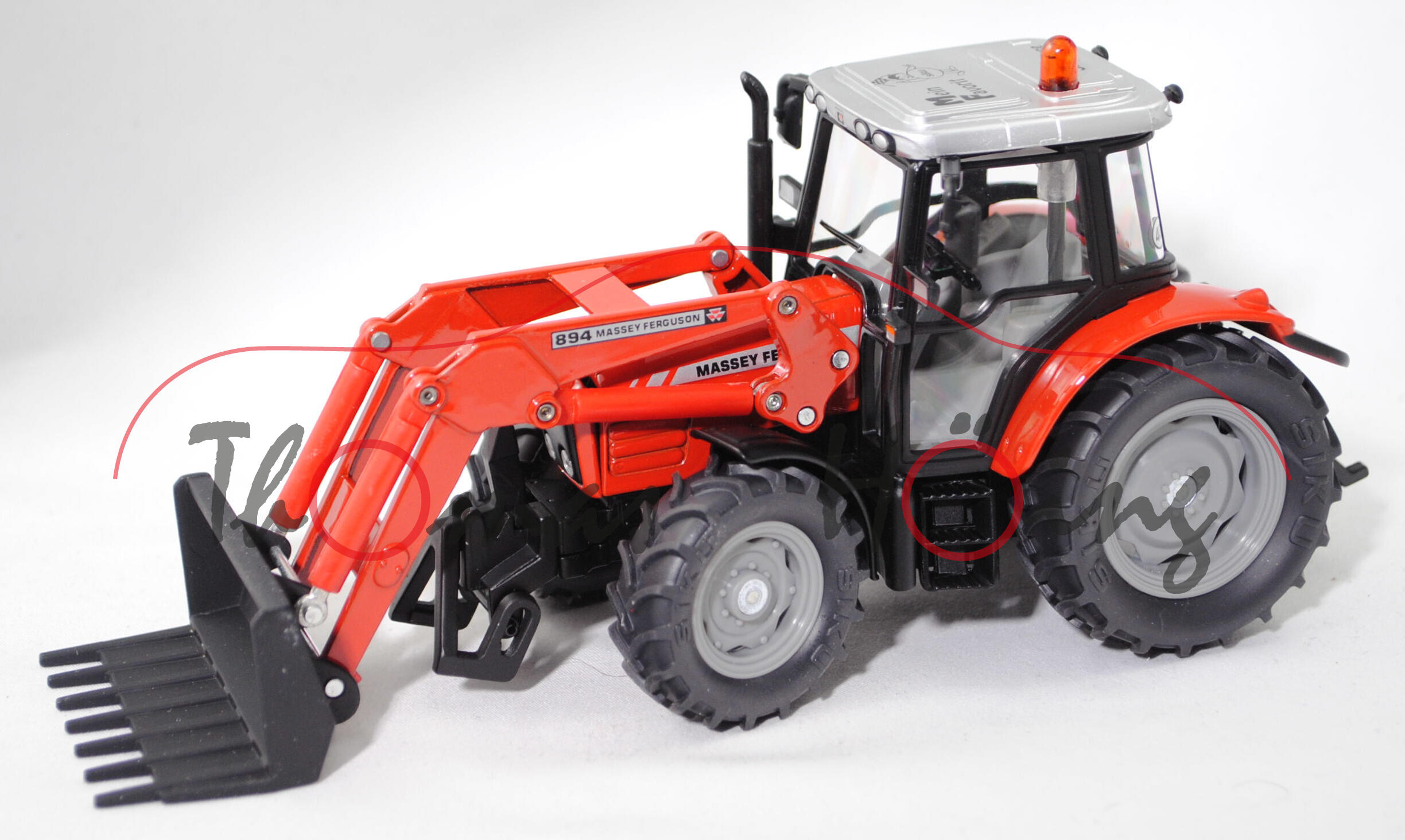 00000 SIKU-Börse 2023 Massey Ferguson 5455 (Modell 2003-2008) mit Frontladergabel, rot, SIKU, L17P