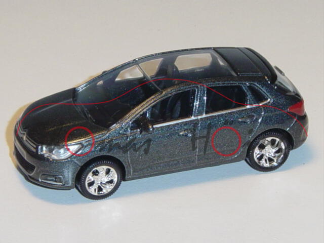 Citroen C4, anthratitmetallic, 1:50, Norev, Werbeschachtel