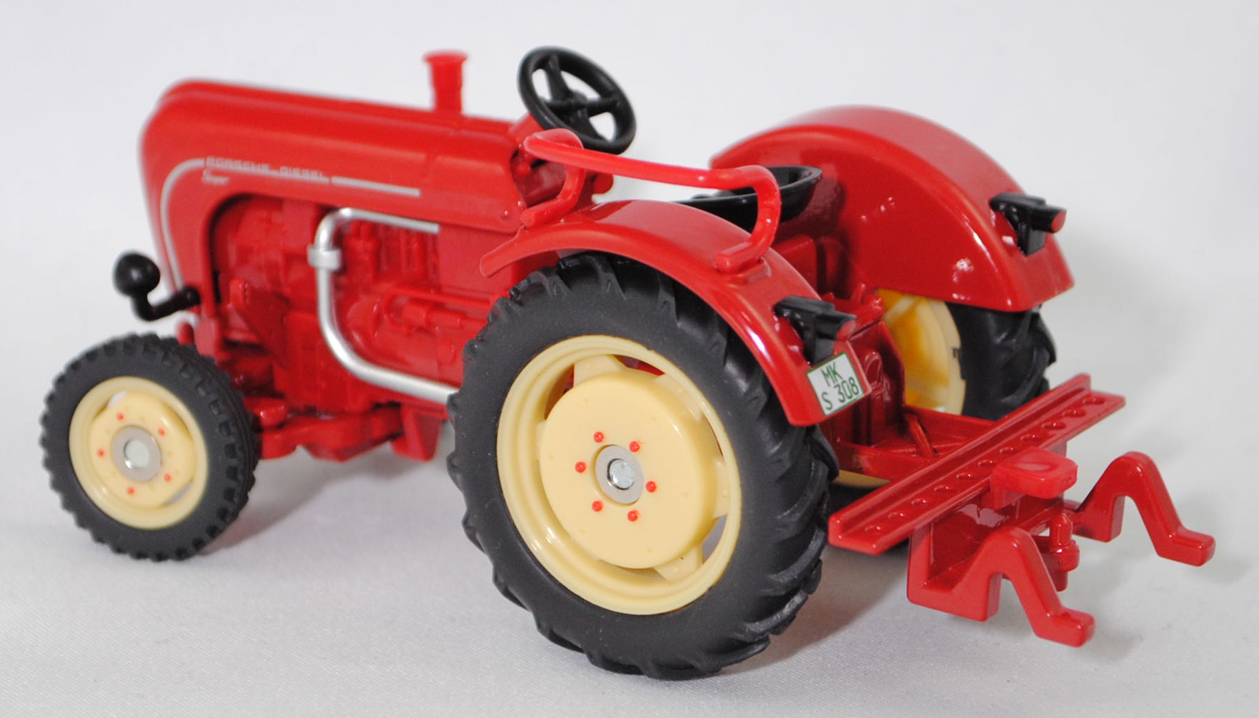 00000 PORSCHE-DIESEL Super N 308 (Baureihe Super, Typ Ackerschlepper, Modell 1957-1960), karminrot, Sitz schwarz, Lenkrad schwarz, MK-S 308, SIKU FARMER CLASSIC, 1:32, L17mpK